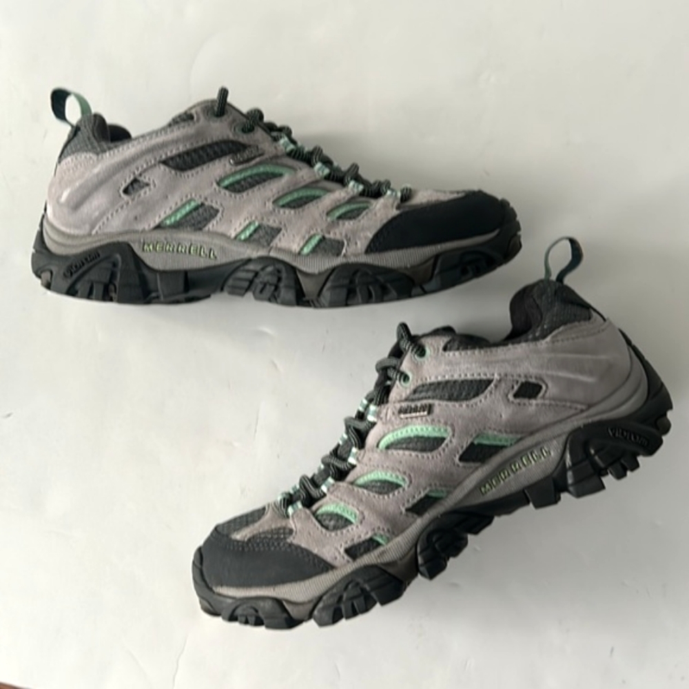 Merrell Moab Waterproof Hiking Shoe Drizzlemint Hiker size 7 - Picture 9 of 11